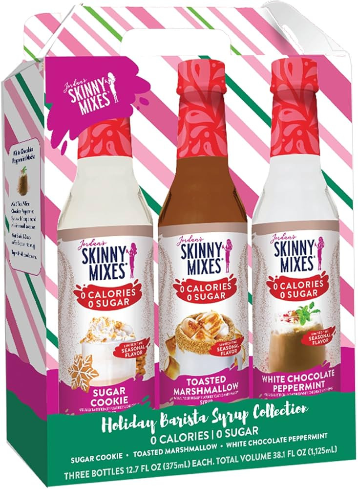 Jordan’s Skinny Mixes Sugar Free Coffee Syrup, Holiday Trio Coffee Flavoring Syrup, Zero Calori... | Amazon (US)