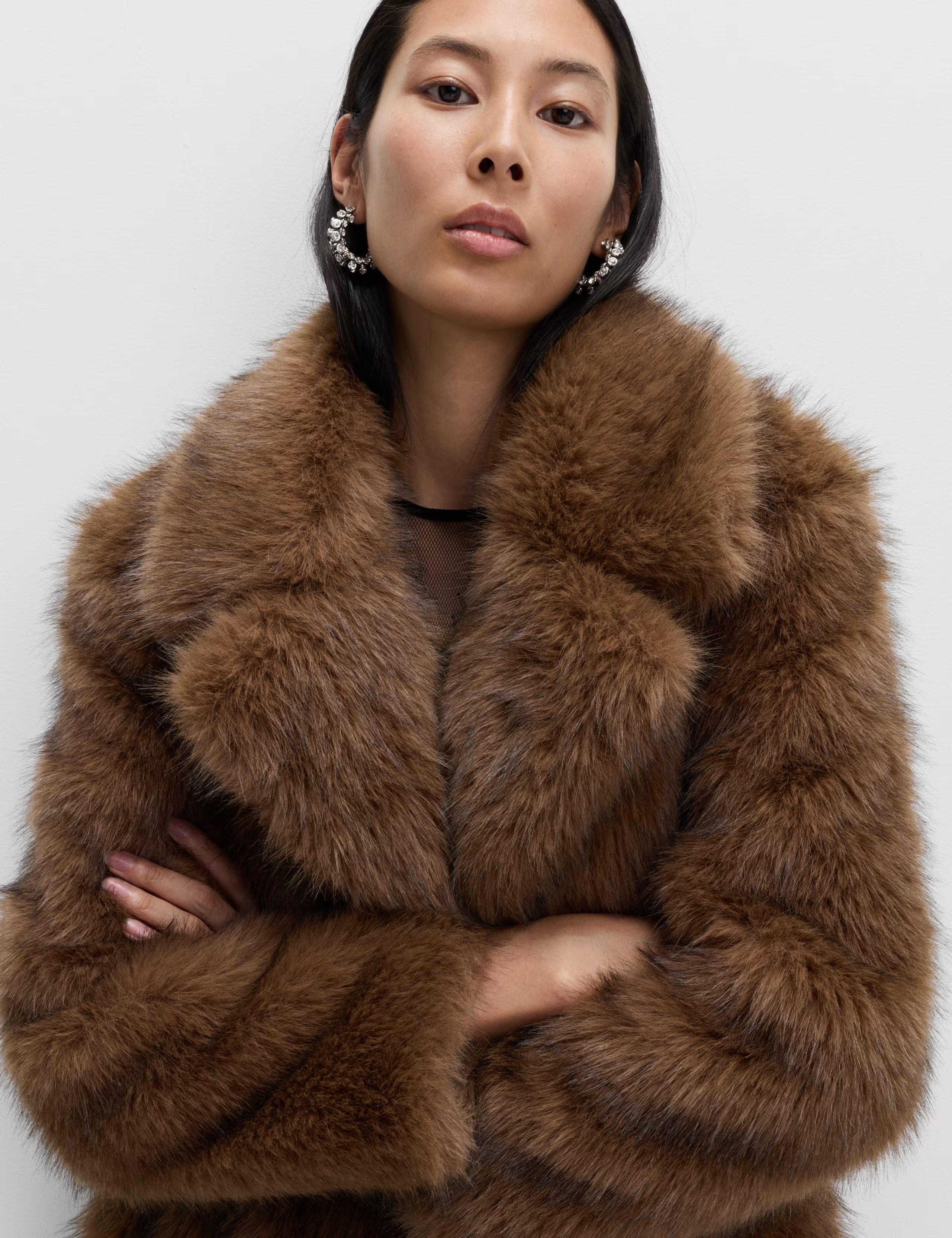 Faux Fur Single Breasted Longline Coat | Marks & Spencer (UK)