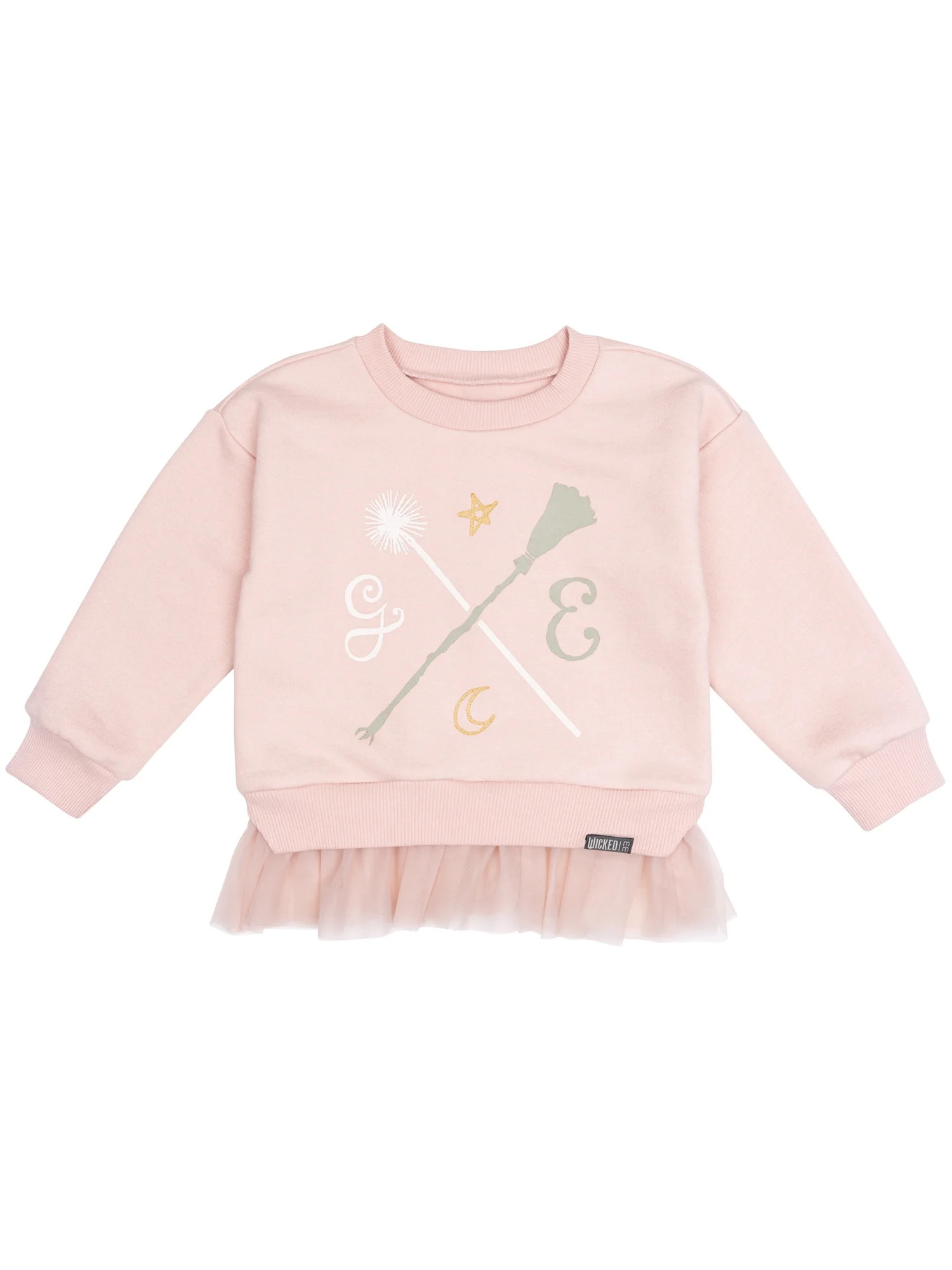 Modern Moments Toddler Girl Drop Shoulder Wicked Sweatshirt, Sizes 12 Months - 5T | Walmart (US)