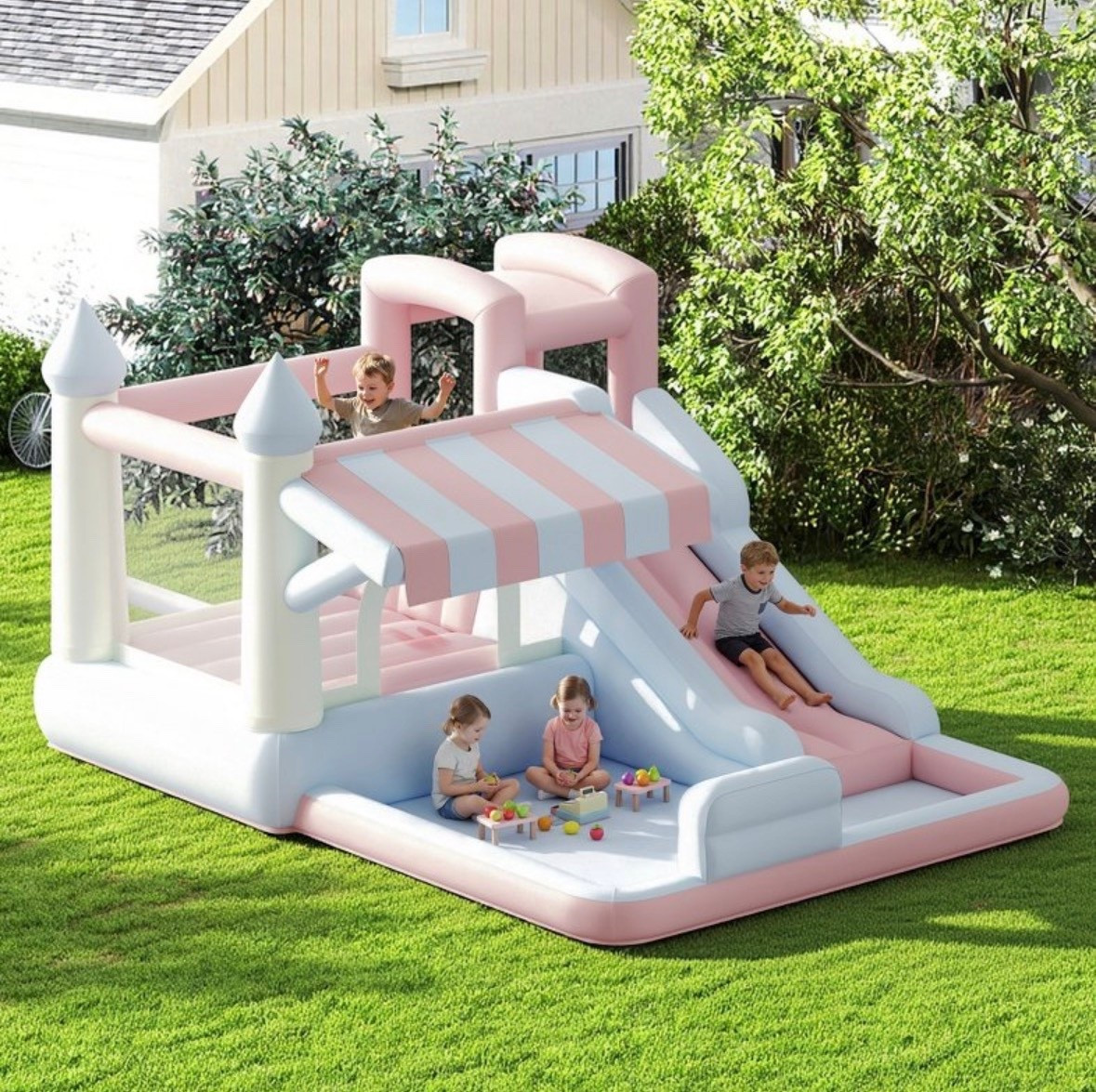 I swore to never buy an overpriced aesthetic bounce house again… but one for under $300 may do! Can’t get over how cute this girly bounce house is ✨👑

#LTKSeasonal #LTKKids #LTKmomlife
