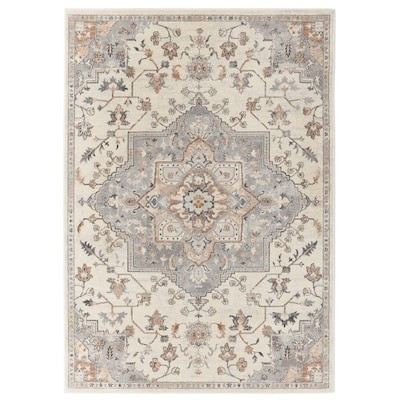 allen + roth  Lifestyle Performance Tess 8 x 10 Cream Indoor/Outdoor Medallion Area Rug | Lowe's