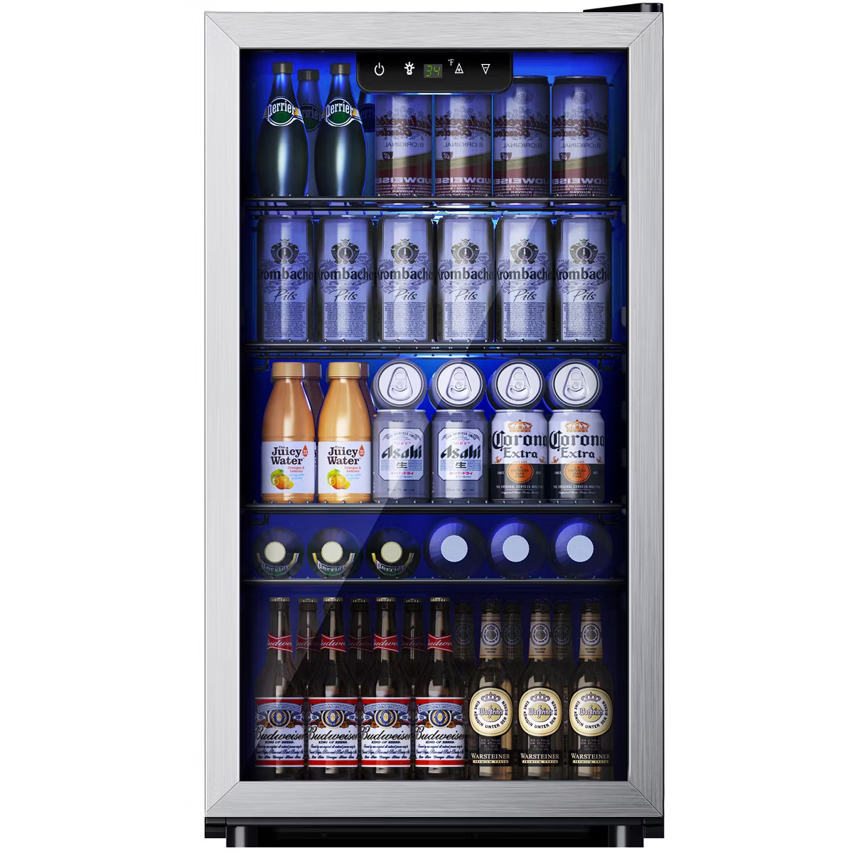 Simzlife 3.2 cu. ft. 130 Can Beverage Refrigerator, Mini Cooler with Reversible Glass Door&LED Li... | Target