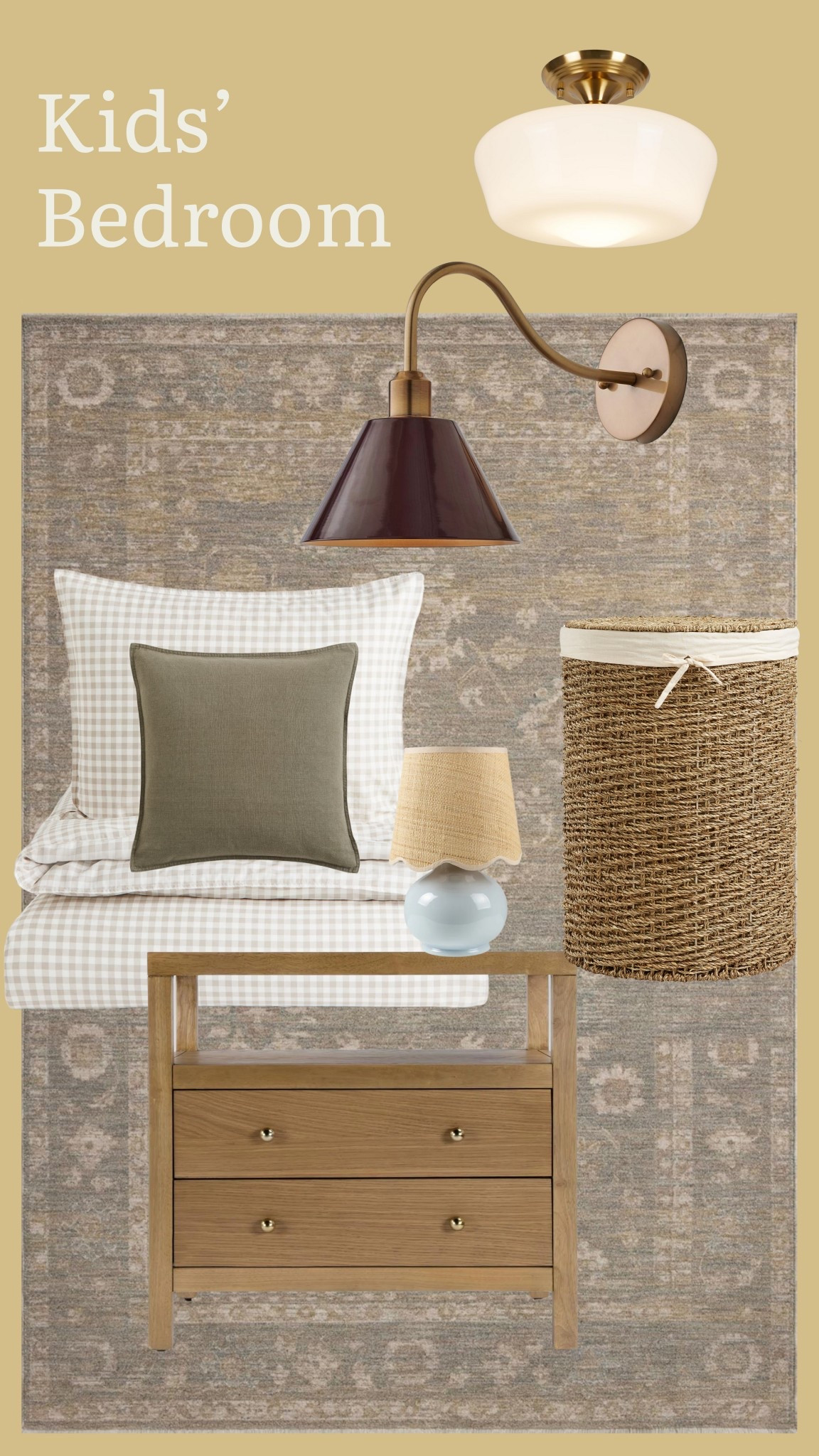 Mood board of the kids bedroom. Shop all the products here 💛

#LTKHome