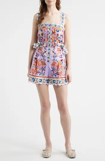 Flower Tiles Lilac Romper | Nordstrom