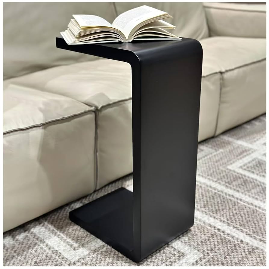 C Shaped End Table, Solid Wood C Side Table for Couch Sofa and Bed, Sofa Tables That Slide Under ... | Amazon (US)