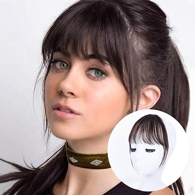 BOGSEA Bangs Hair Clip in Bangs Real Human Hair Wispy Bangs Fringe with Temples Hairpieces for Wo... | Amazon (US)