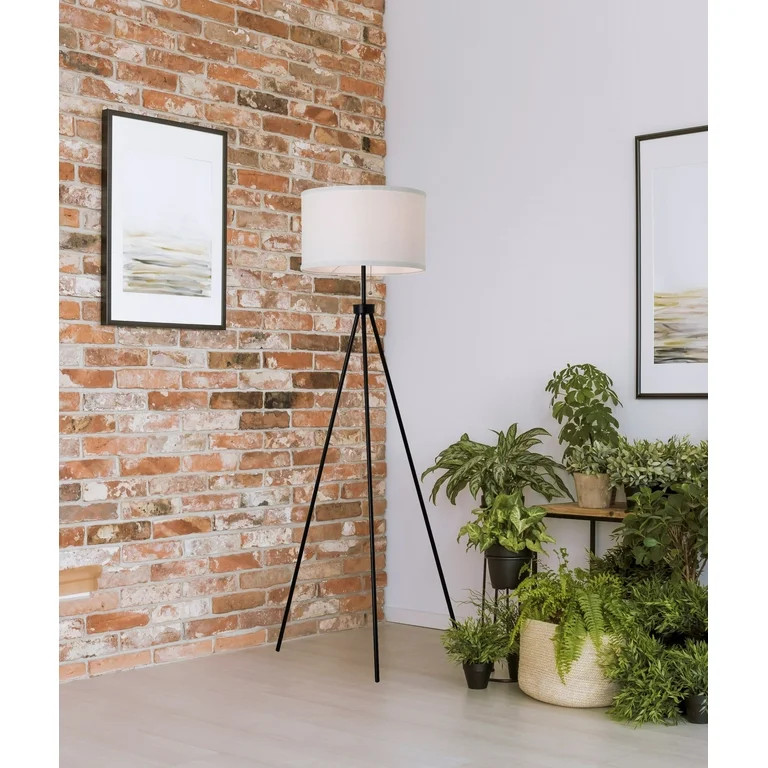 Mainstays 58" Metal Tripod Floor Lamp, Black - Walmart.com | Walmart (US)