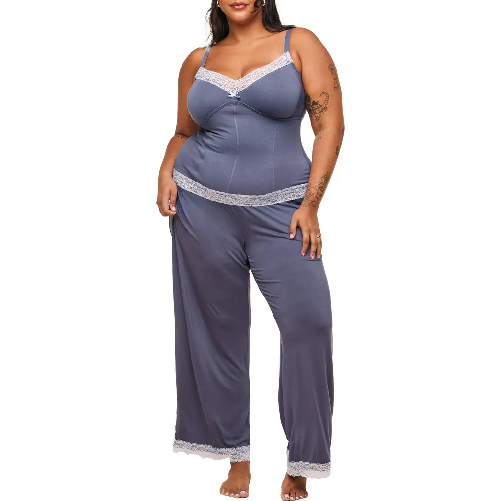 Adore Me Suzanna Pajama Cami And Pants Set in Dark Grey at Nordstrom, Size 2X | Nordstrom