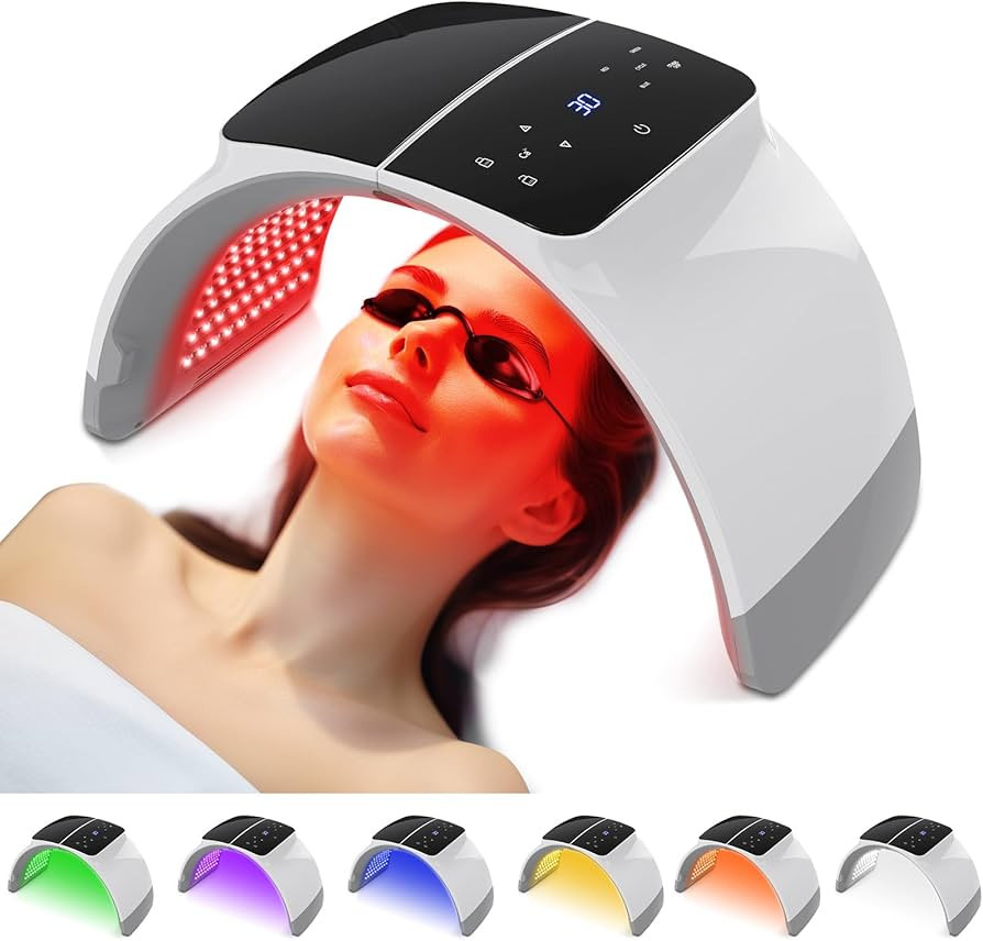 LED Red Light Therapy 7 Colors in 1 Face Mask Light Therapy Machine, Beauty Salon Home Spa Body F... | Amazon (US)