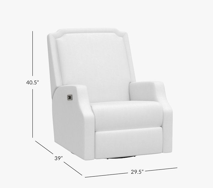 Fleur Manual Recliner Performance Heathered Basketweave Alabaster White | Pottery Barn Kids