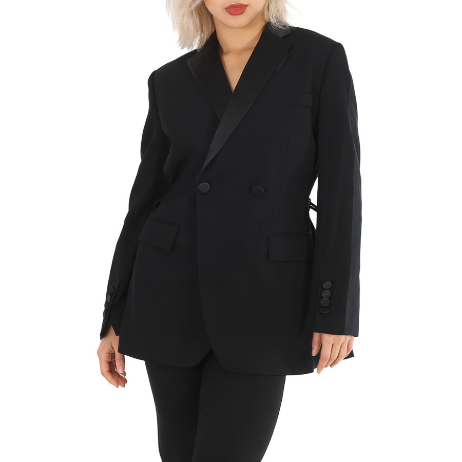 Burberry Black Wool And Taffeta Cut-out Back Tuxedo Jacket, Brand Size 6 (US Size 4) | Jomashop.com & JomaDeals.com