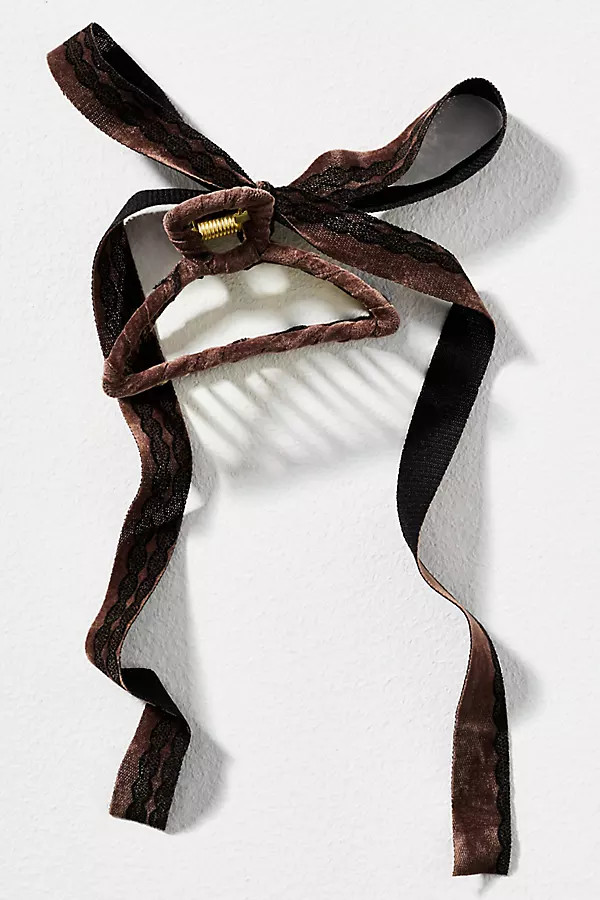 Velvet Bow Hair Claw Clip | Anthropologie (US)