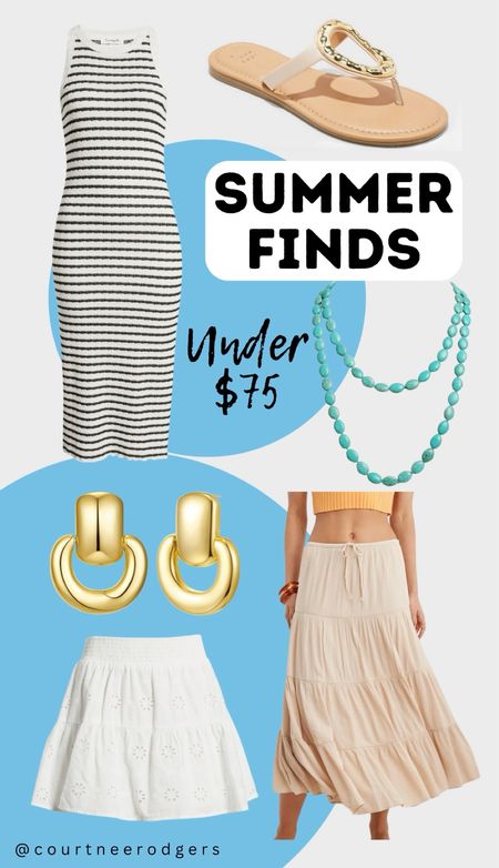 Summer Finds Under $75! I have the skirts (size small) + the earrings + necklace! Ordered the sandals! ☀️

Summer fashion, casual outfits, affordable outfits, spring fashion 

#LTKstyletip #LTKfindsunder100 #LTKsalealert