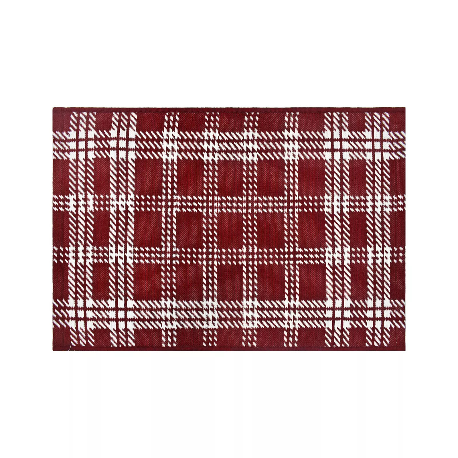 St. Nicholas Square® Red & White Plaid Reversible Layering Doormat | Kohl's
