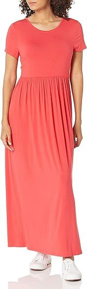 Amazon Essentials Women's Short-Sleeve Waisted Maxi Dress | Amazon (CA)