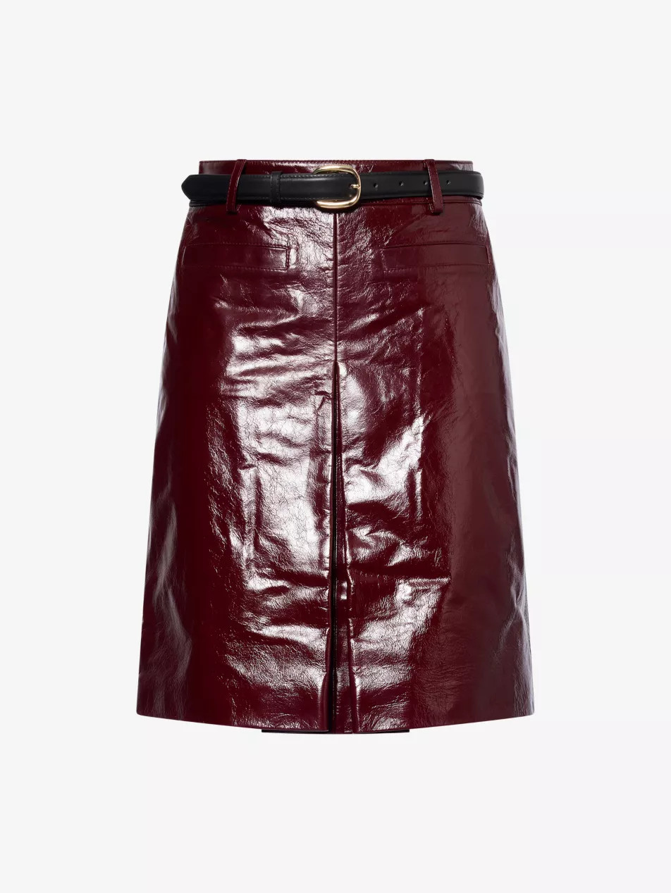 Belted Straight-Leg Faux-Leather Mini Skirt | Selfridges