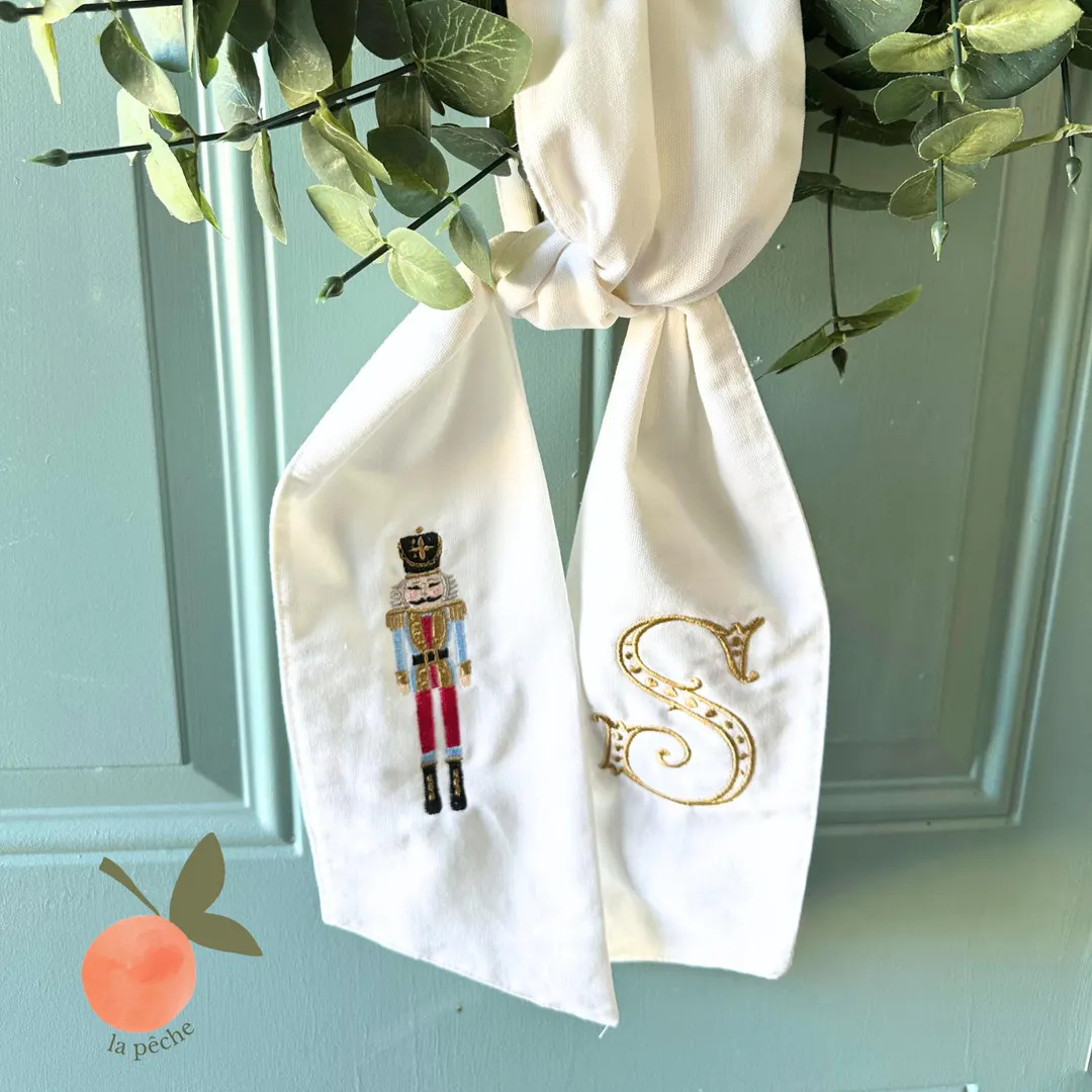 Custom Monogrammed Nutcracker Christmas Wreath Sash Wreath Bow Front Door Christmas Holiday Wreat... | Etsy (US)