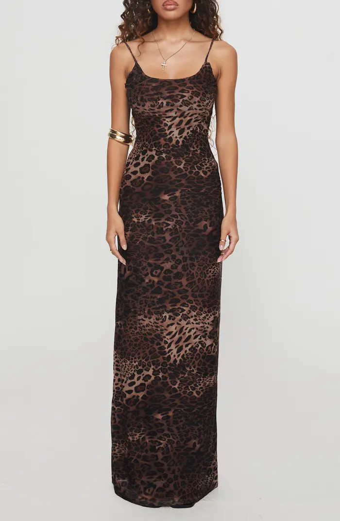 Knox Leopard Maxi Cocktail Slipdress | Nordstrom
