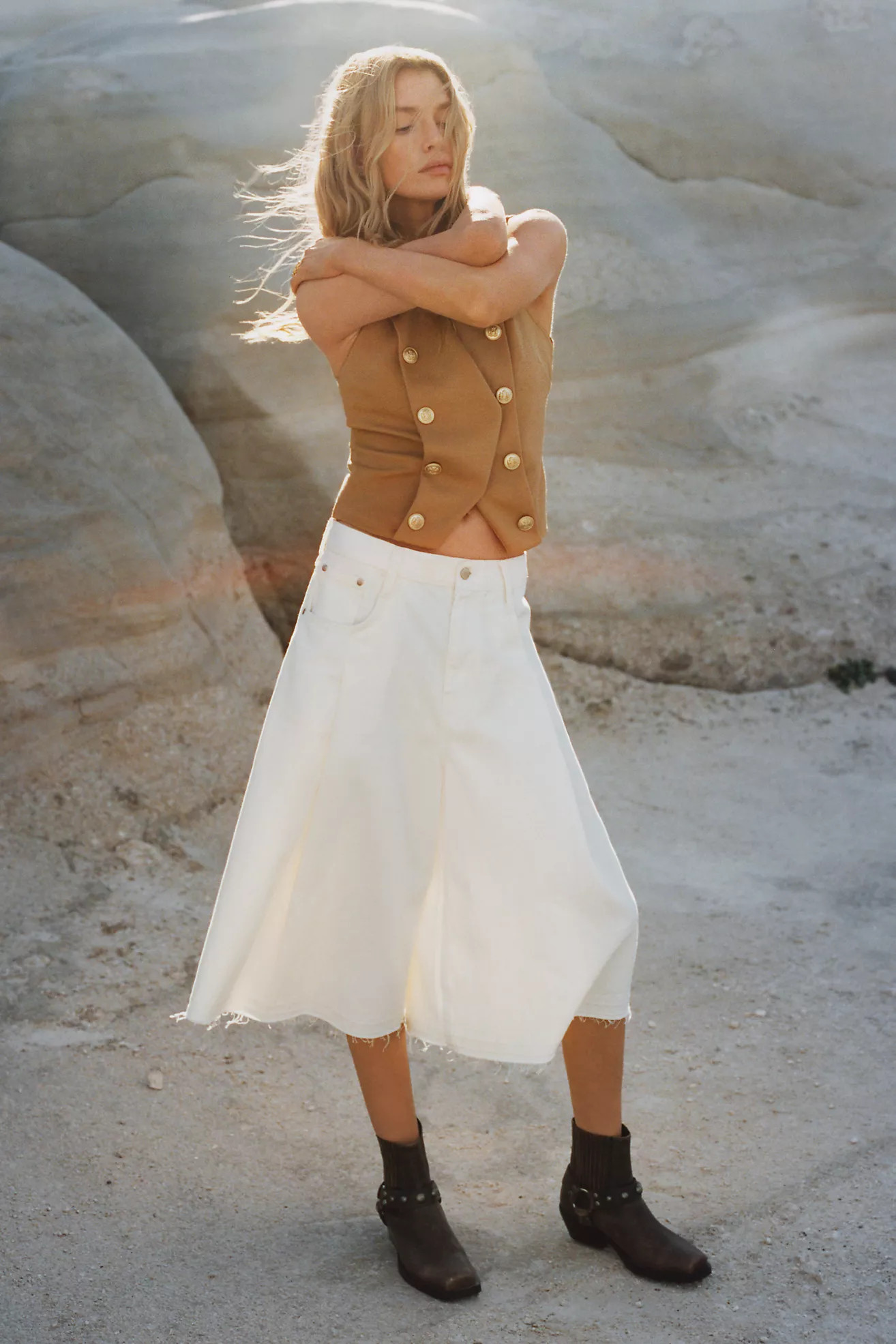 Pilcro Pleated Culotte High-Rise Culotte Jeans | Anthropologie (US)