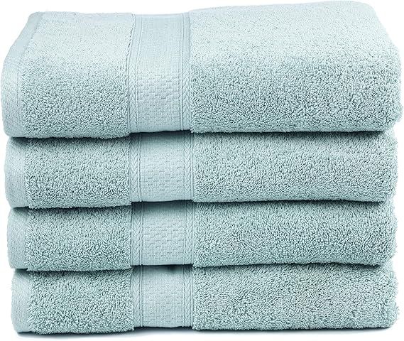 Premium Bamboo Cotton Bath Towels - Natural, Ultra Absorbent and Eco-Friendly 30" X 52" (Duck Egg... | Amazon (US)