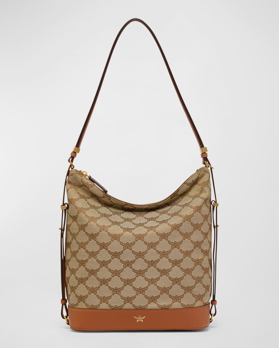 MCM Lauretos Monogram Hobo Bag | Neiman Marcus