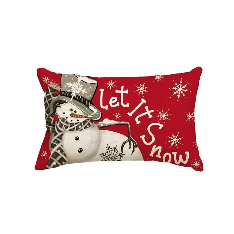 Artoid Mode Christmas Let It Snow Winter Red Throw Pillow Cover, 12 x 20 Inch Winter Holiday Cush... | Walmart (US)