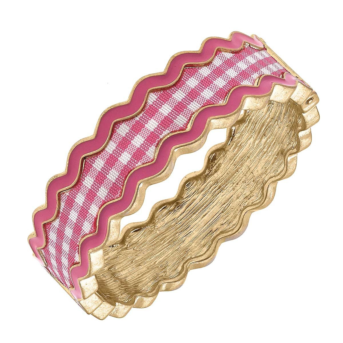 Annalise Gingham Statement Bangle in Fuchsia | CANVAS