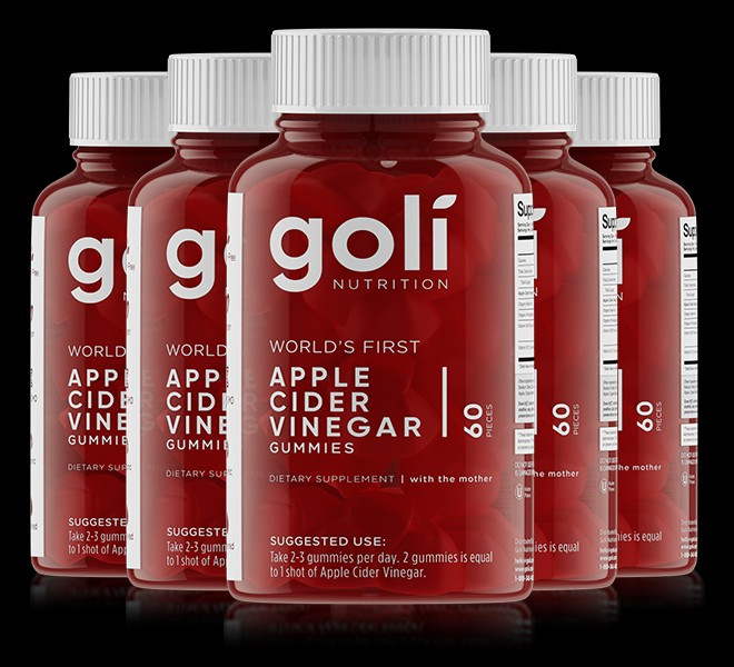 5 Bottles of Apple Cider Vinegar Gummies | Goli Nutrition