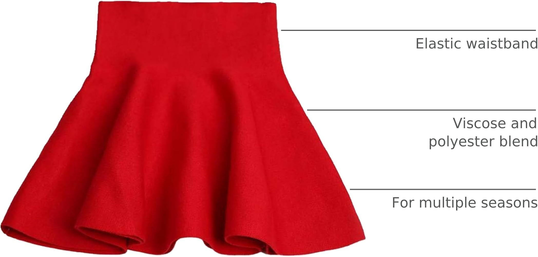 Mesinsefra Little Big Girls' High Waist Knitted Flared Pleated Skirt Casual | Amazon (US)