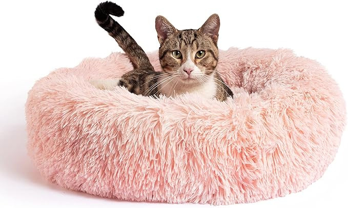 Best Friends by Sheri The Original Calming Donut Cat and Dog Bed in Shag and Lux Fur, Machine Was... | Amazon (US)