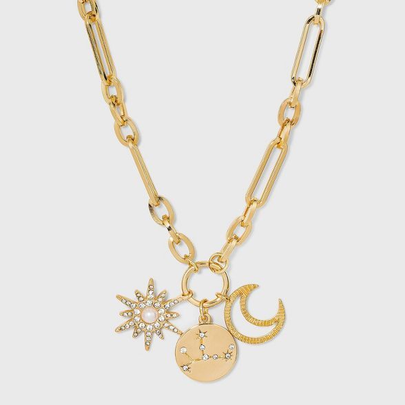 SUGARFIX by BaubleBar Constellation Starburst and Moon Link Chain Pendant Necklace - Gold | Target
