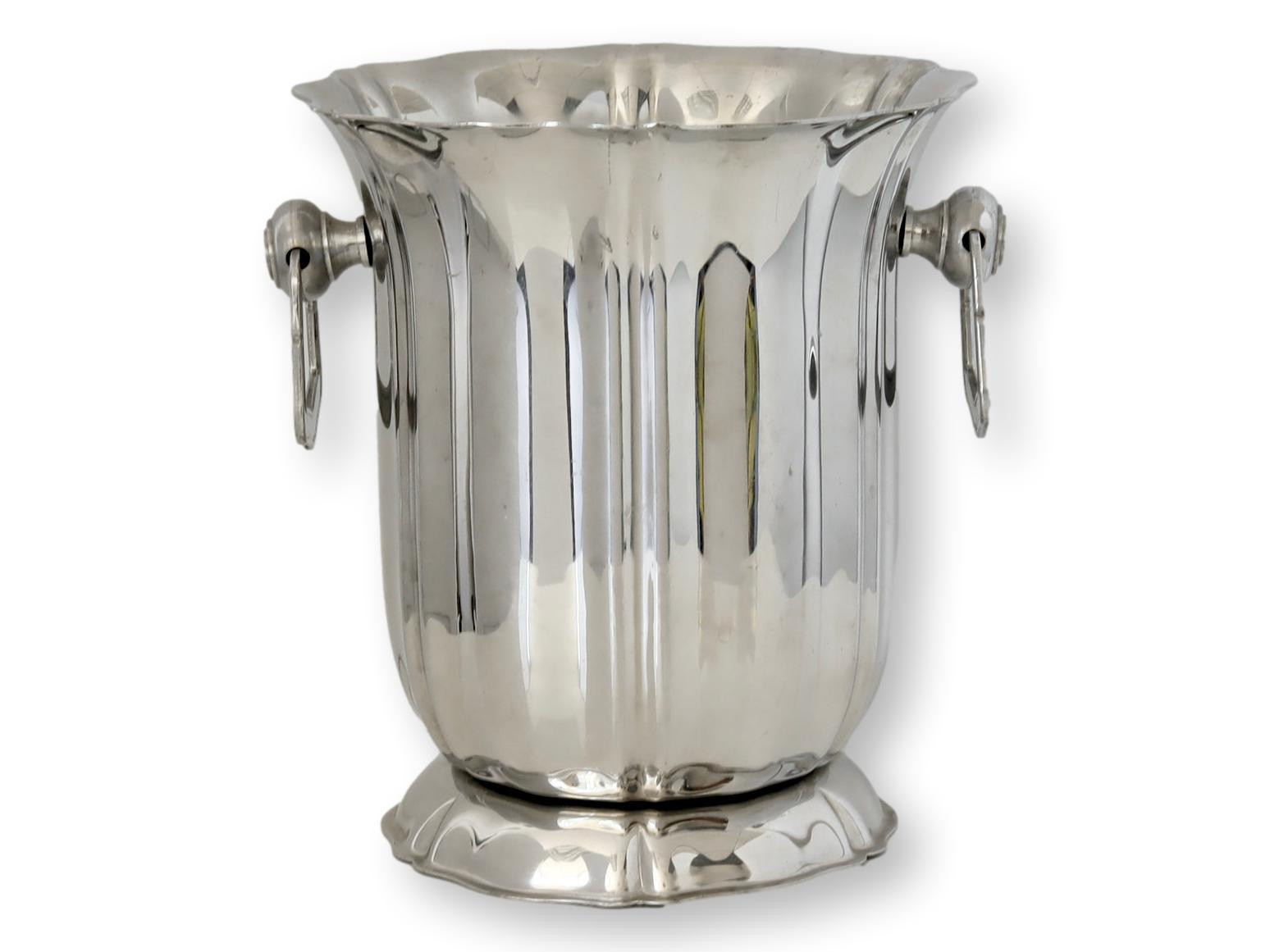 Vintage French Fluted Champagne Bucket - Rose Victoria - Silver | One Kings Lane