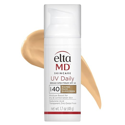EltaMD UV Daily Tinted Sunscreen with Zinc Oxide, SPF 40 Face Sunscreen Moisturizer, Helps Hydrat... | Amazon (US)