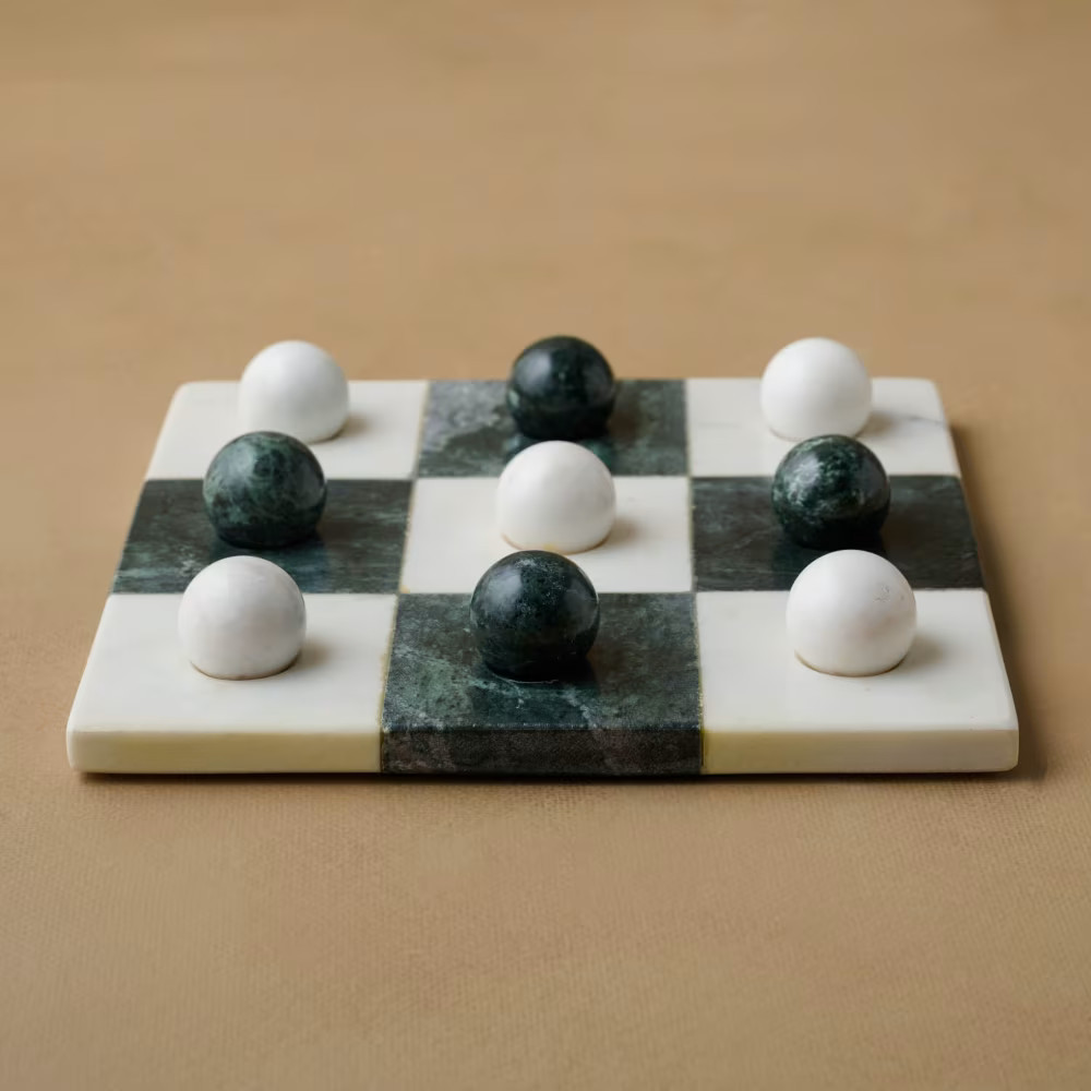 Green and White Marble Tic Tac Toe | Magnolia