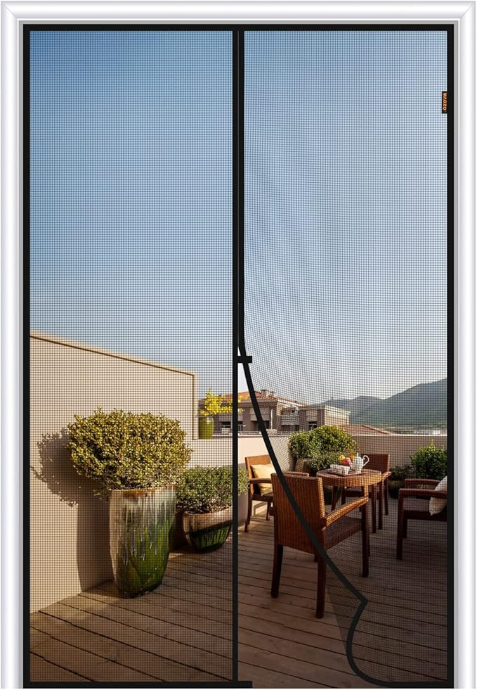 MAGZO Magnetic Screen Door Fit Door Size 36 x 96 Inch-Black, Screen Size 38" x 97" Self Sealing M... | Amazon (US)