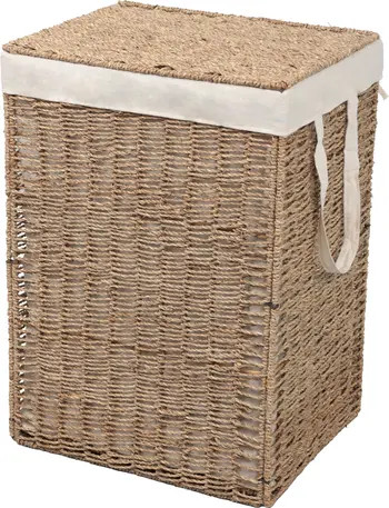 Reed Handwoven Seagrass Laundry Hamper with Lid and Removable Liner, Natural | Nordstrom