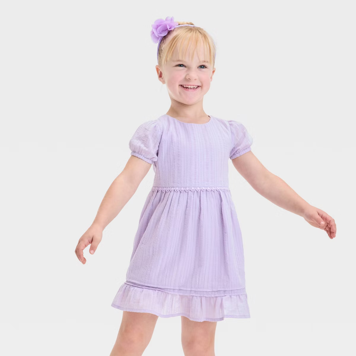 OshKosh B'gosh Toddler Girls' Solid Dress - Lavender 12M | Target