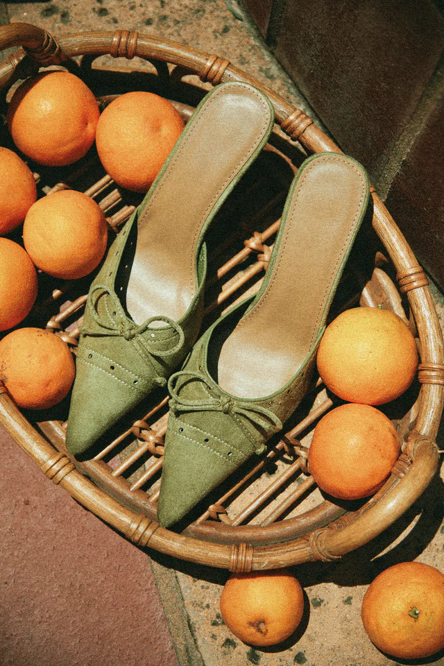 Miss Lola | Coraima Sage Mule Heel Pumps | MISS LOLA