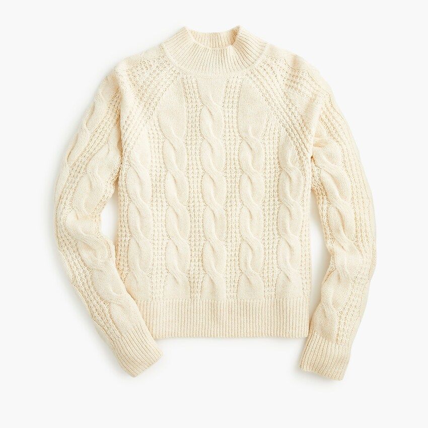 Mockneck cable-knit sweater | J.Crew US