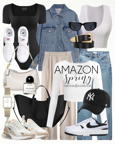 Shop these casual spring outfit finds! Denim jacket, bodysuit, tote bag, crop top, wide leg pants, pleated trousers, Coach bag, Nike Air Max 270, Nike Gamma Force, Nike Court Legacy Lift sneakers and more! 

Follow my shop @thehouseofsequins on the @shop.LTK app to shop this post and get my exclusive app-only content!

#liketkit 
@shop.ltk
https://liketk.it/4vYrg

#LTKshoecrush #LTKstyletip #LTKfindsunder50