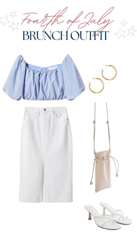 Fourth Of July Brunch Outfit
•
•
•
Chic, denim skirt, Amazon, gold earrings, blue top 

#LTKfit #LTKFind #LTKSeasonal