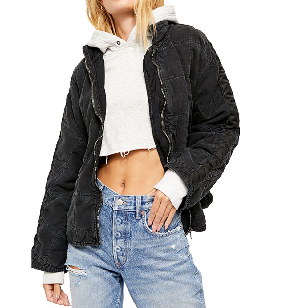 Free People Women's Dolman Quilted Denim Jacket | Shoemall.com