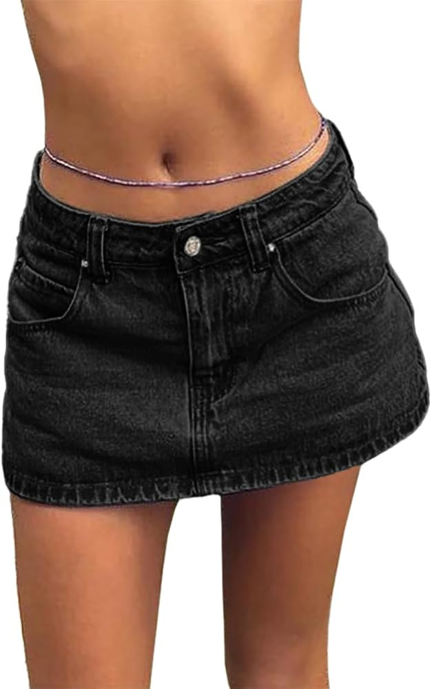 EMMIOL Skirts for Women Summer Vacation Mid/Low Rised Sexy Mini Dress 2025 Trendy Y2k Clothes Den... | Amazon (US)