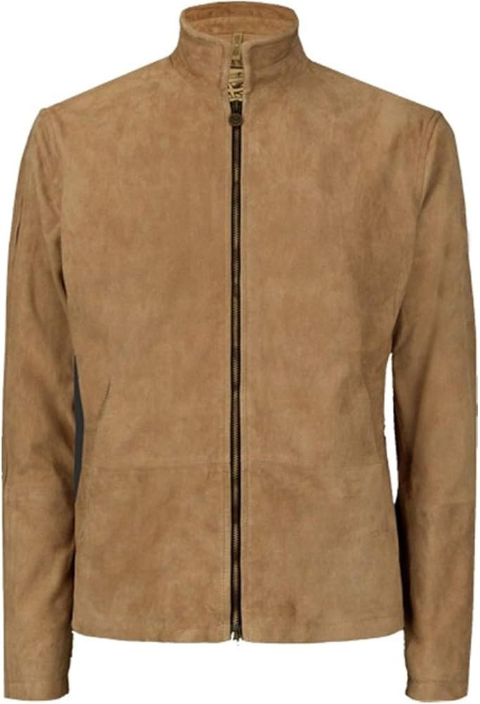 Mens James Morocco Stylish Daniel Blouson Motorcycle Style Brown Suede Leather Jacket | Amazon (US)