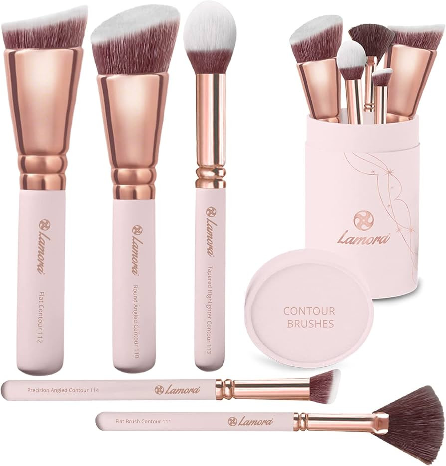 Pro Face Contour Brush Set - Synthetic Contouring Sculpting and Highlighting Kit - Cream Blush Po... | Amazon (US)