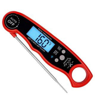 Instant Read Digital Meat Thermometer with Probe - Red | The Home Depot