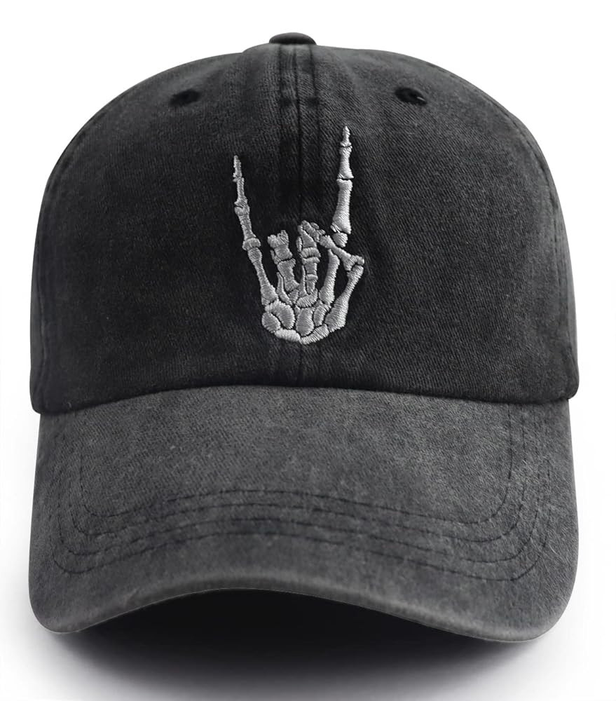 Vxchkerm Skull Finger Baseball Cap for Men Women, Funny Adjustable Cotton Embroidered Dad Hat, Em... | Amazon (CA)