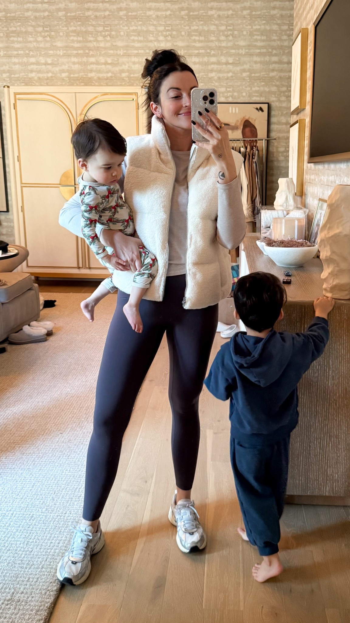 Abercrombie vest (AFTIA to save $$), Vuori tee, Spanx brushed leggings 30% off, Nikes 25% off 

#LTKfitnessgoals #LTKCyberWeek #LTKSaleAlert