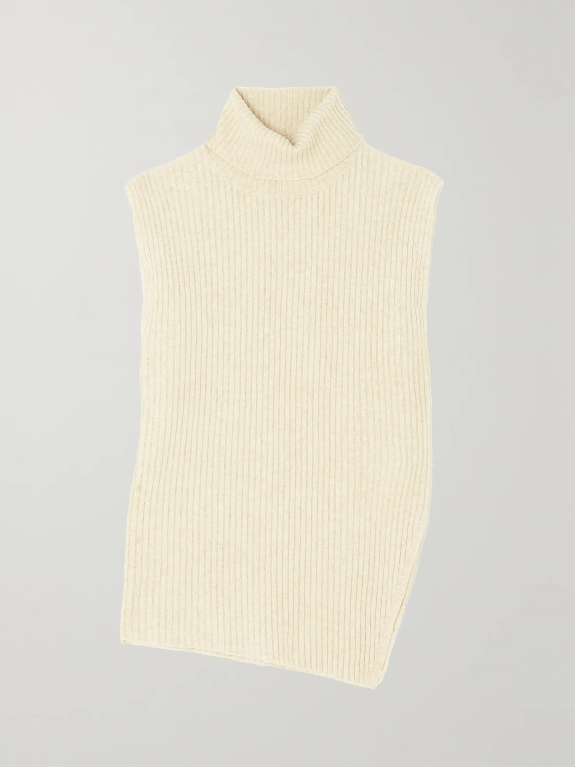 Ecru Justine ribbed wool turtleneck vest | HOLZWEILER | NET-A-PORTER | NET-A-PORTER (US)