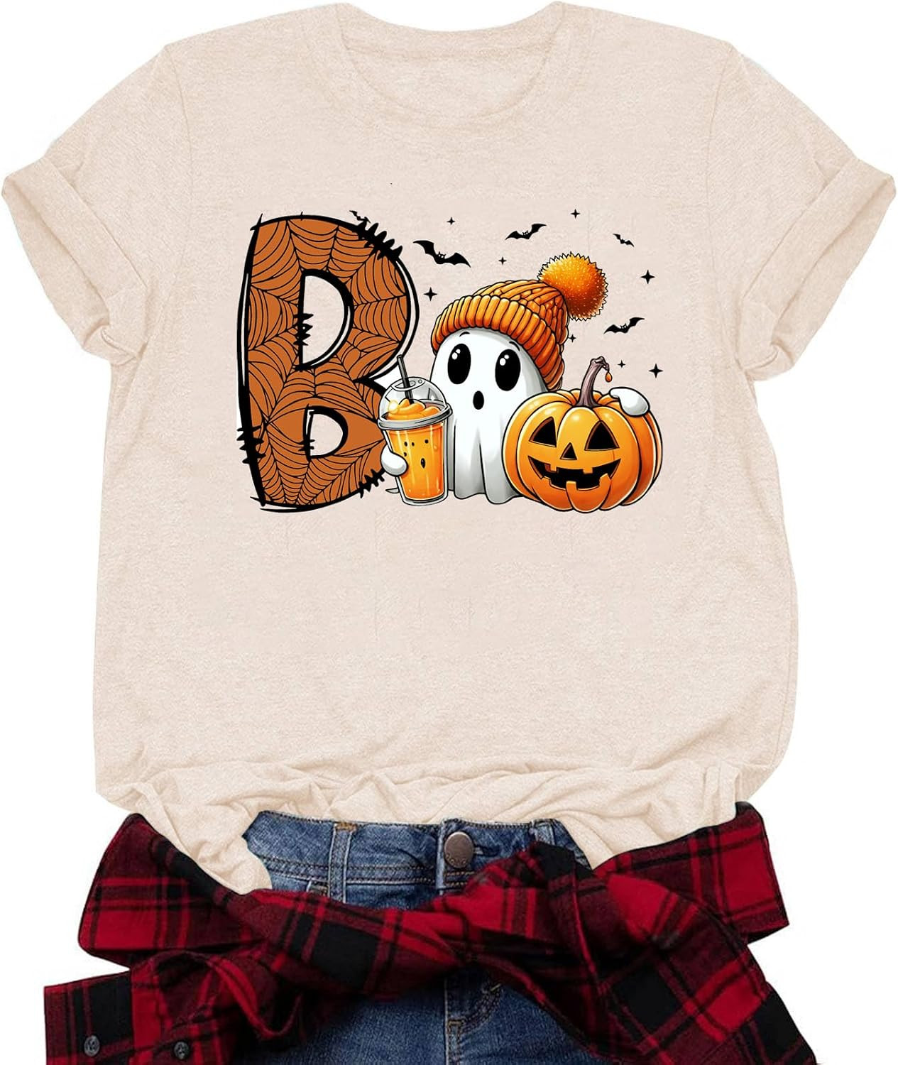 Halloween Shirts Women Halloween Pumpkin Shirt Boo Ghost Shirts | Amazon (US)
